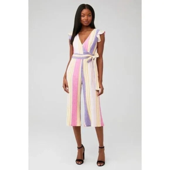 Line & Dot Kairi Cropped Jumpsuit Flamingo Size XS. NWT! - Picture 1 of 5